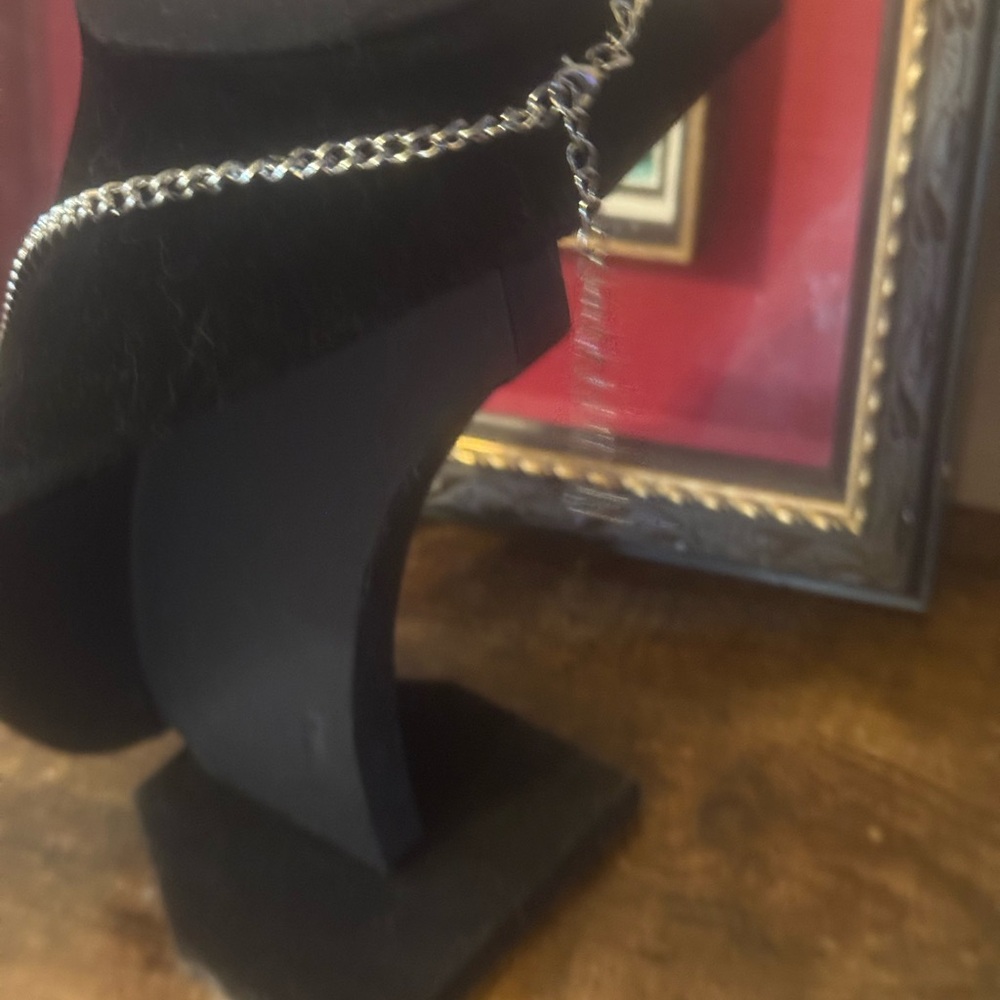 EUC Silver and Blue Statement Necklace - Picture 4 of 8